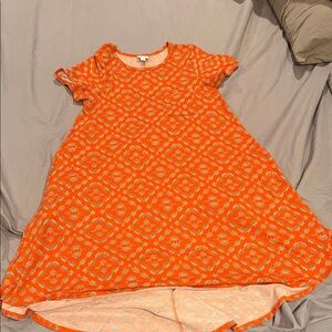 LuLaRoe Orange Geometric Casual Dress
